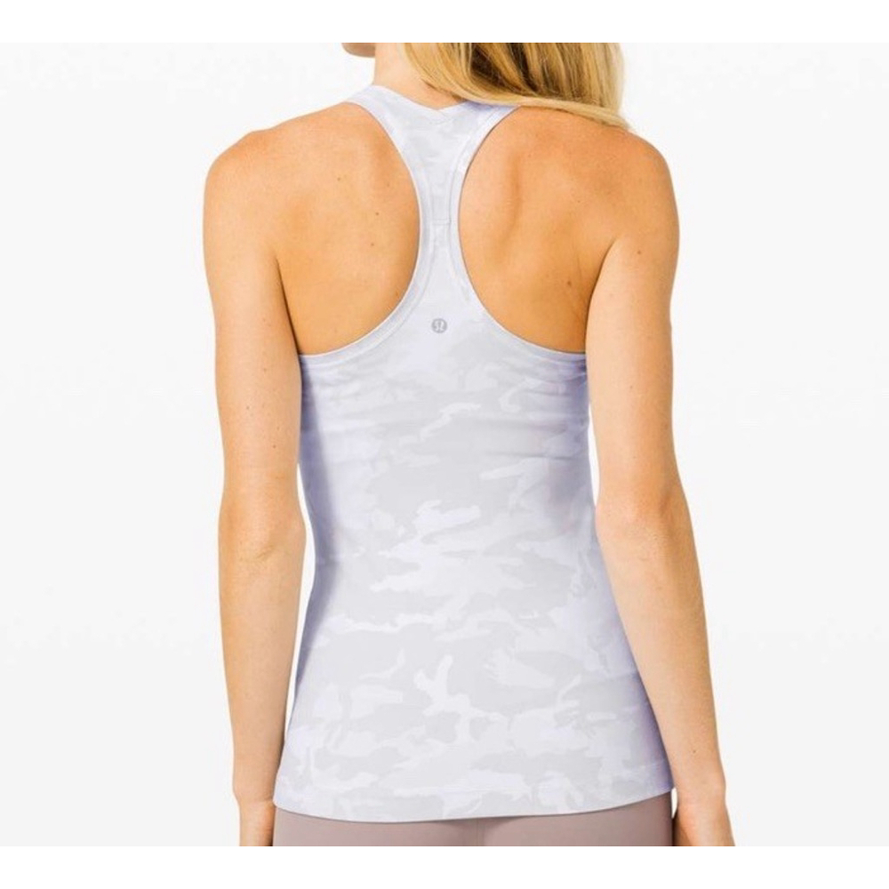 LULULEMON COOL RACERBACK ll NULU INCOGNITO CAMO ALPINE WHITE GRAY MULTI SIZE 4